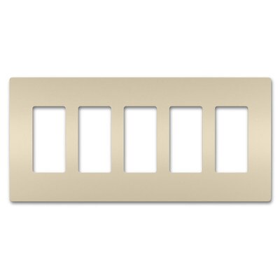 On-Q/Legrand Radiant Screwless Wallplate, 5-Gang, Light Almond